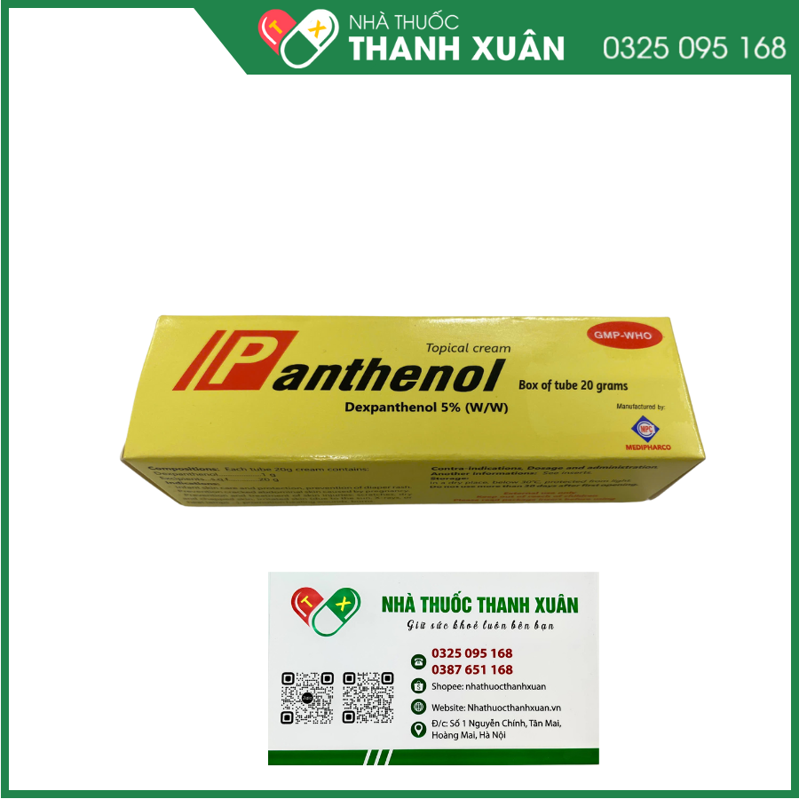 Kem bôi da Panthenol Medipharco điều trị các tổn thương trên da, bỏng